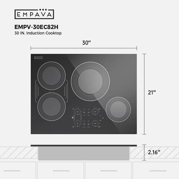 30 in. Built-In 8700W Smooth Surface Electric Stove Induction Cooktop-4 Power Boost Burners-Bridge Element in Black