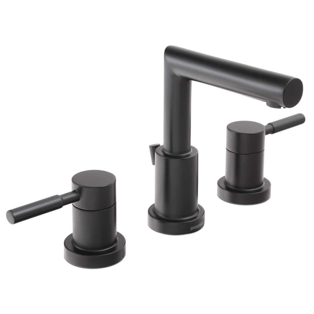 Speakman Neo 8 in. Widespread 2-Handle Bathroom Faucet with Drain Assembly  in Matte Black SB-1021-E-MB - The Home Depot