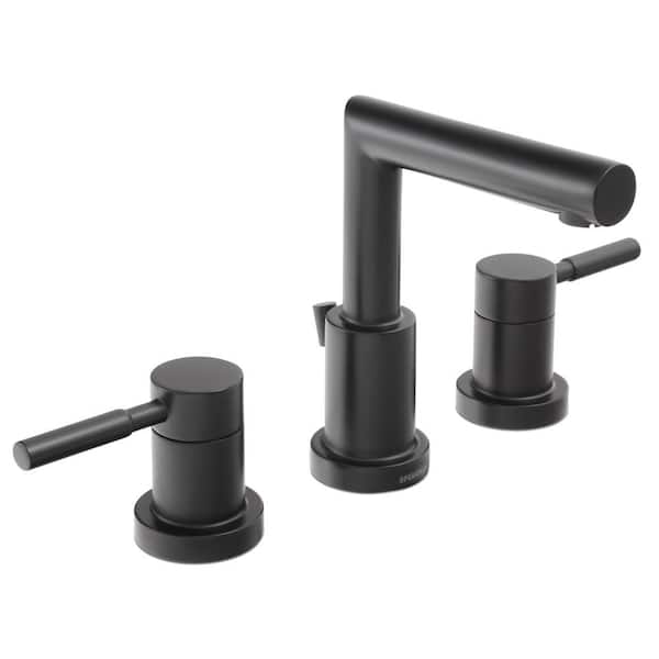 Speakman Neo 8 in. Widespread 2-Handle Bathroom Faucet with Drain Assembly in Matte Black