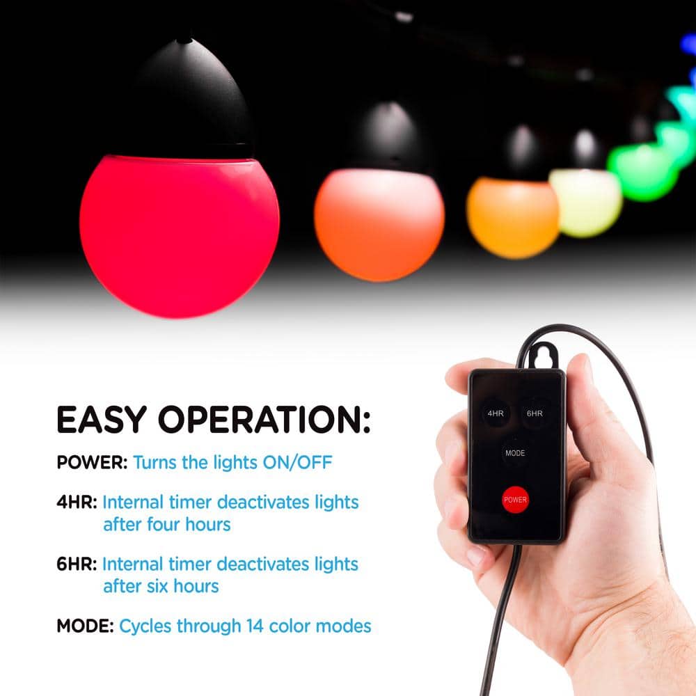 12 ft USB Color-Changing LED Globe String Lights for Outdoor