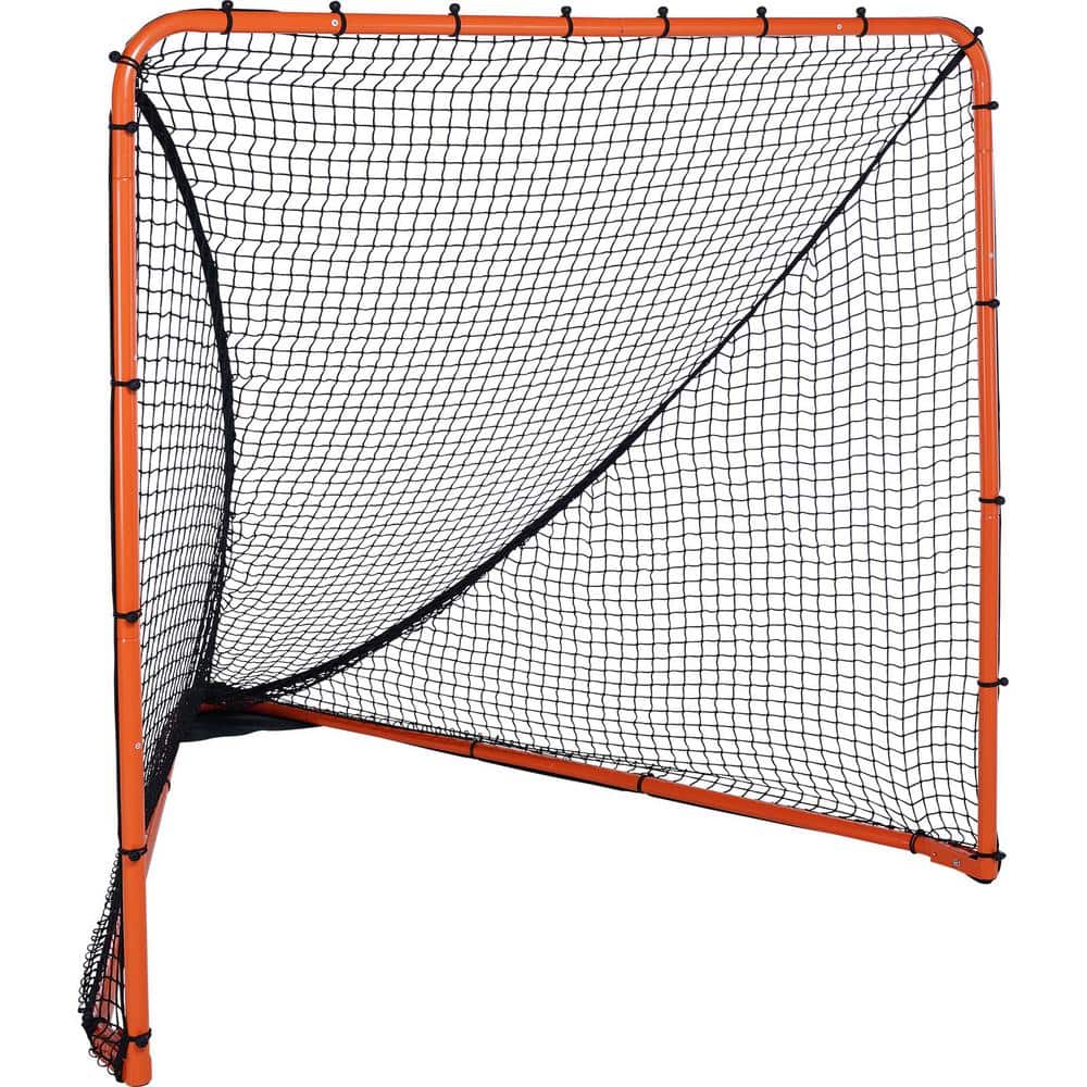 VEVOR Lacrosse Goal 6 ft. x 6 ft. Lacrosse Net Folding Portable Backyard Lacrosse Training Equipment in Orange