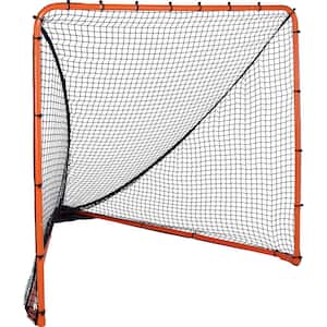 Lacrosse Goal 6 ft. x 6 ft. Lacrosse Net Folding Portable Backyard Lacrosse Training Equipment in Orange