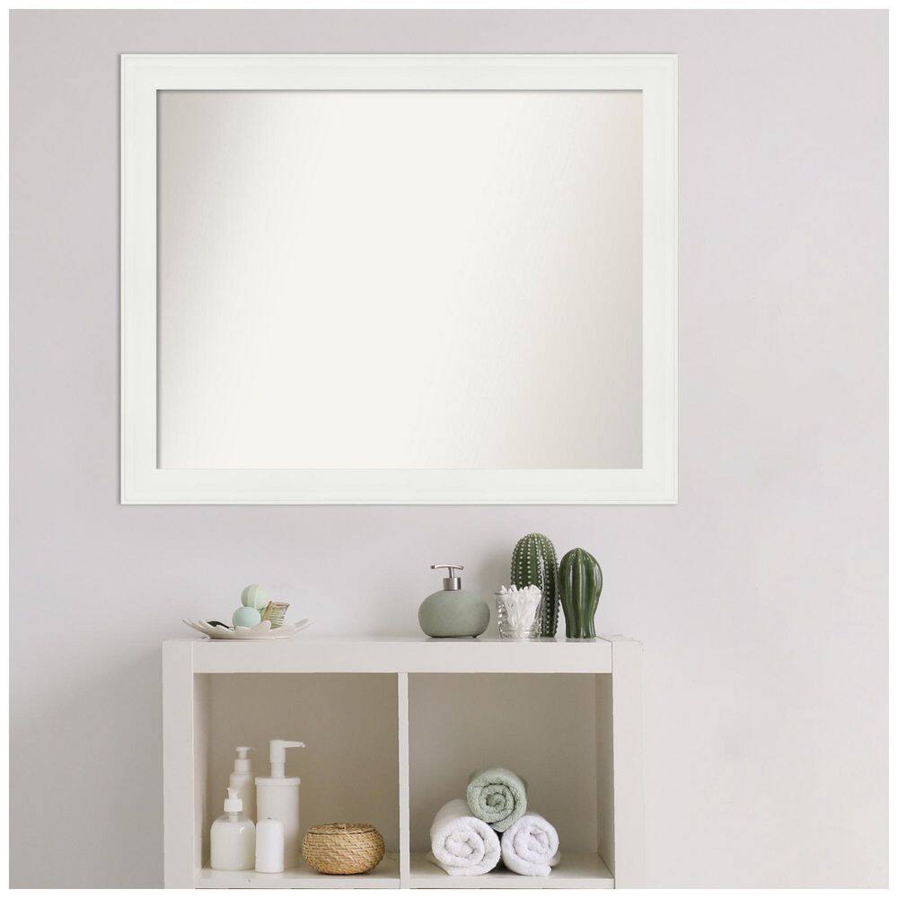 Vanity White Narrow Rectangular Bathroom Wall Mirror