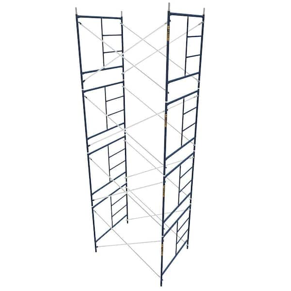 MetalTech Saferstack Scaffold Section, 4-Story 20.6 ft. x 7 ft. x 5 ft. Mason Scaffolding Frame Set with Galvanized Cross Braces