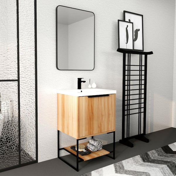 Xspracer Victoria 24 in. W x 18 in. D x 35 in. H Freestanding Modern Design Single Sink Bath Vanity with Top and Cabinet in Wood
