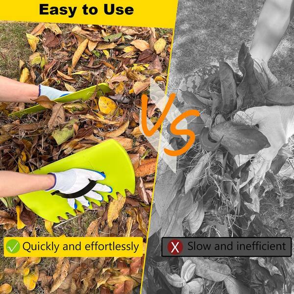 OGETFUUR Leaf Collecting Tool with 2 Pairs Gloves, Large Leaf