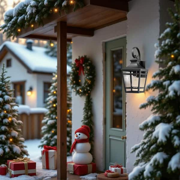 Black 16.5 in. Aluminum Large Outdoor Wall Lights Porch Lights Waterproof Outdoor Sconce Lights for Patio Hallway Garage