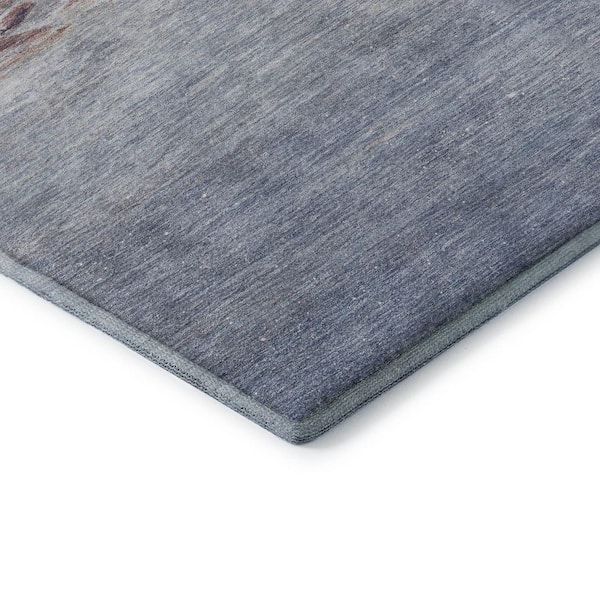 Mayfield Premium Machine Washable Abstract AMF2084 Blue 3 ft. x 4 ft. Area Rug