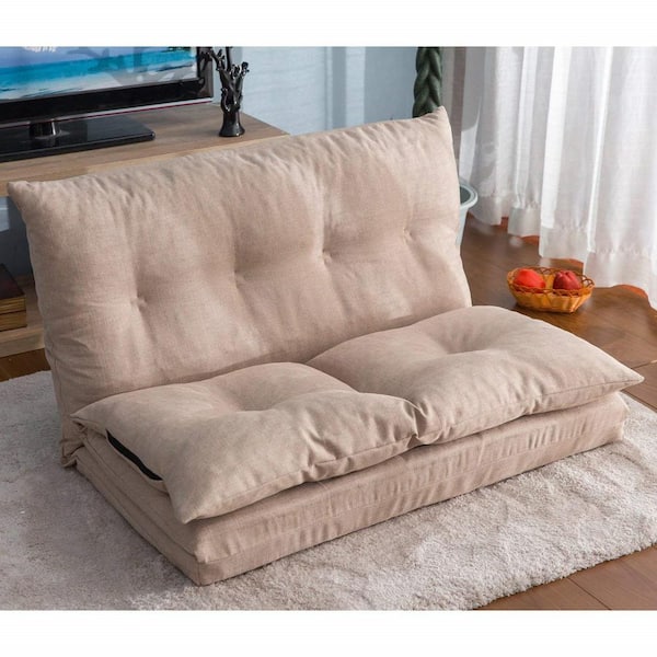 Boyel Living Beige Adjustable Fabric, Floor Couch Sofa Bed