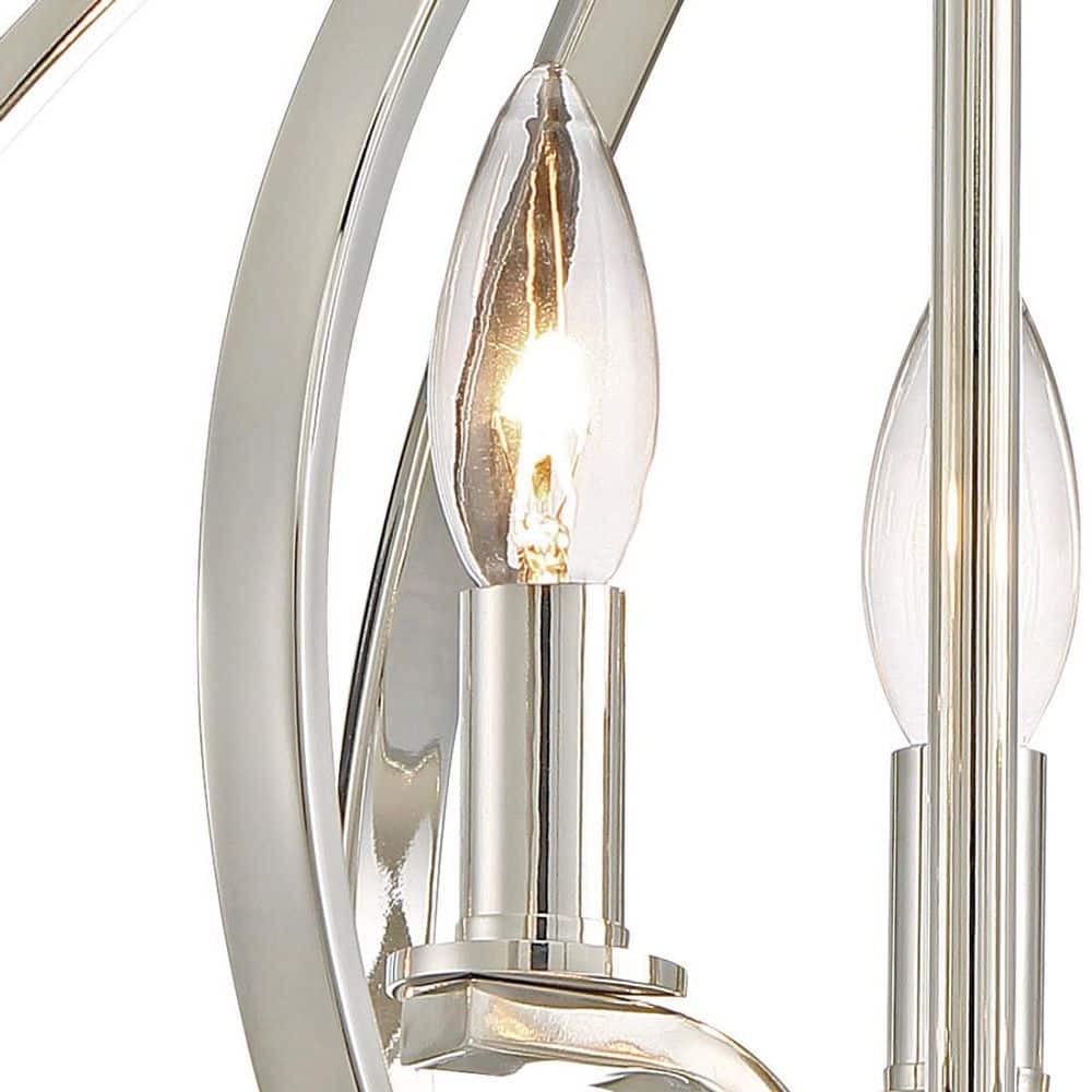 Polished Nickel 3-Light Semi Flush Mount Ceiling Fixture