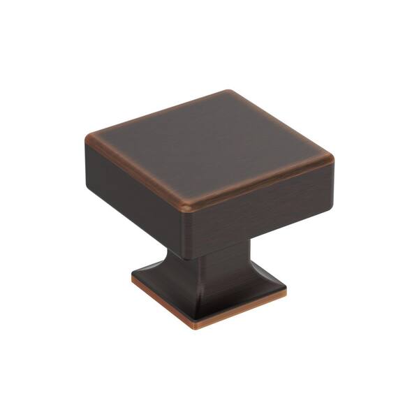 Rok Zen Dynasty Square Brushed Oil-Rubbed Bronze Cabinet Drawer Knob - 1-7/32" (31mm), K341831BORB