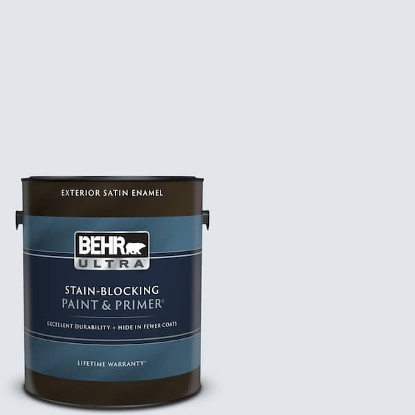 BEHR ULTRA 1 gal. #590E-1 Lavender Ice Satin Enamel Exterior Paint & Primer