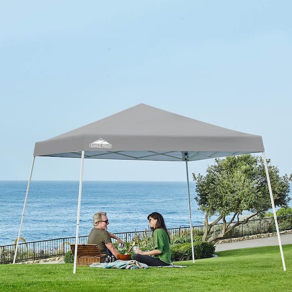 EAGLE PEAK 10 ft. W x 10 ft. D Slant Leg Pop-Up Canopy Tent