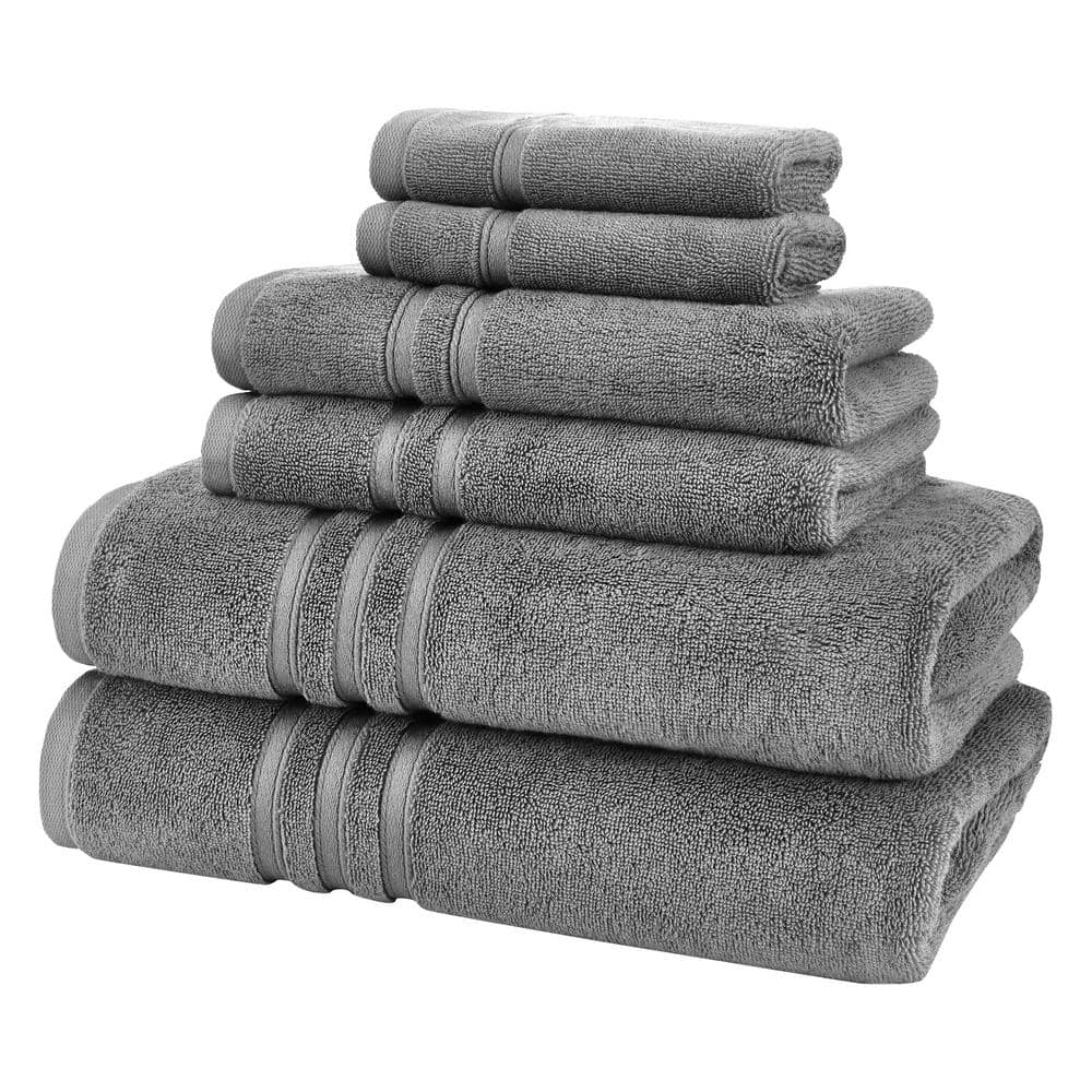 Home Decorators Collection Turkish Cotton Ultra Soft Charcoal Gray 6 ...