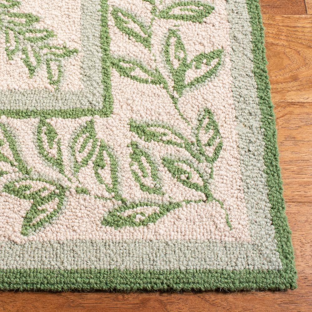 Ivory Elegance Hand-Knotted Wool Floral Accent Rug - 33" x 4"