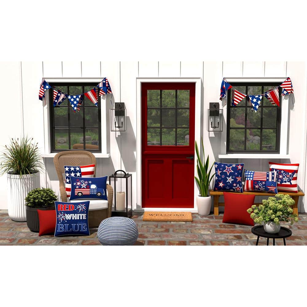 Pompeii Red 18.5" Square Outdoor Throw Pillows Set