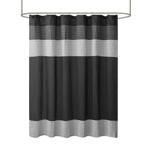 72 in. W x 72 in. Polyester Shower Curtain in Black