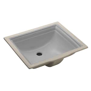 Memoirs Vitreous China Undermount Bathroom Sink in Ice Gray with Overflow Drain