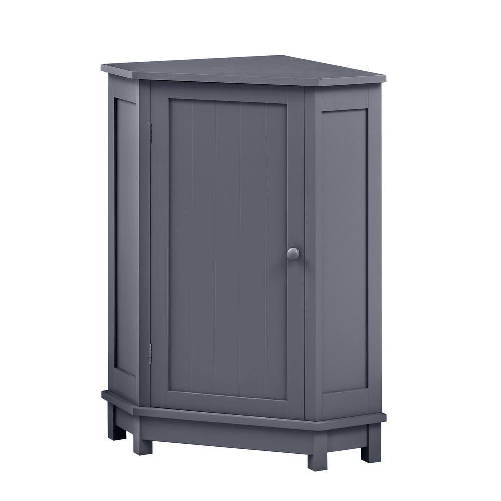 17.5 in. W x 17.5 in. D x 31.4 in. H Gray Linen Cabinet with Adjustable She