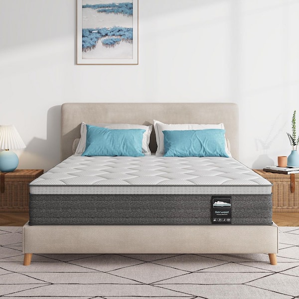 King Size Medium Firm Memory Foam Hybrid Mattress Euro Top 14 in. Bed-in-a-Box Mattress for Pressure Relief