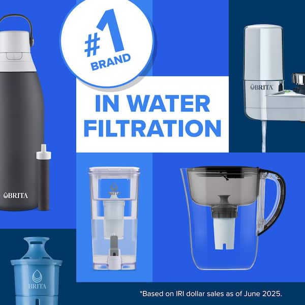 UltraMax 27-Cup Extra Large Filtered Water Dispenser in Gray with 1-Standard Filter, BPA Free