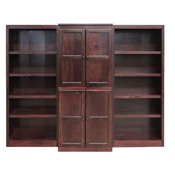 Concepts In Wood 72 in. Cherry Wood 15-shelf Standard Bookcase with Adjustable Shelves