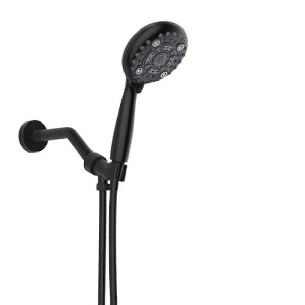 Unbranded Roxy 4-Spray Wall Mount Handheld Shower Head 1.5 GPM in Black 16GS-34367