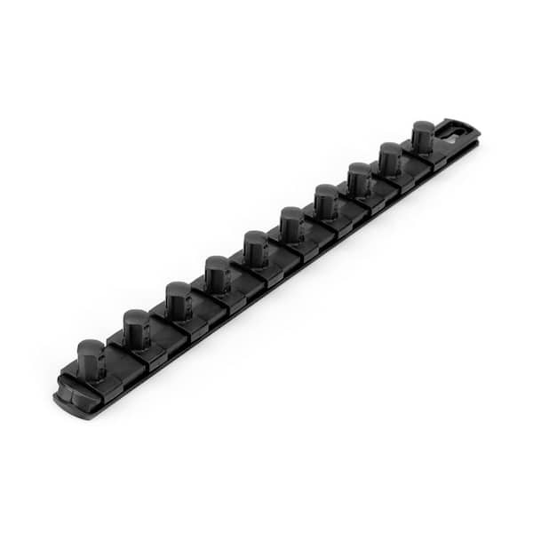 TEKTON 1/2 in. Drive x 13 in. Socket Rail, 10 Clips (Black)