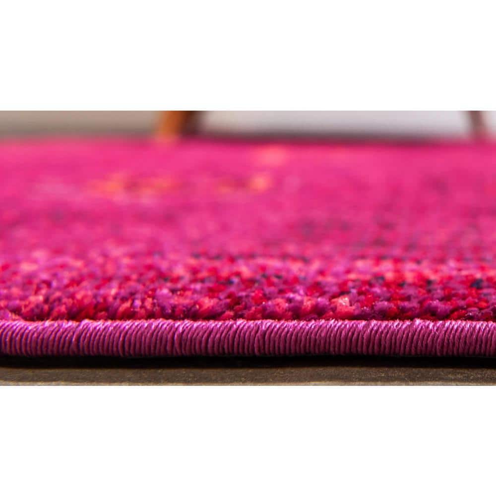 Medici Collection Vibrant Red Rectangular Synthetic Area Rug