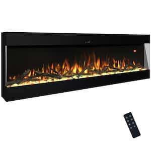 60 in. 3-Sided Electric Fireplace Insert, 750/1500W, Black