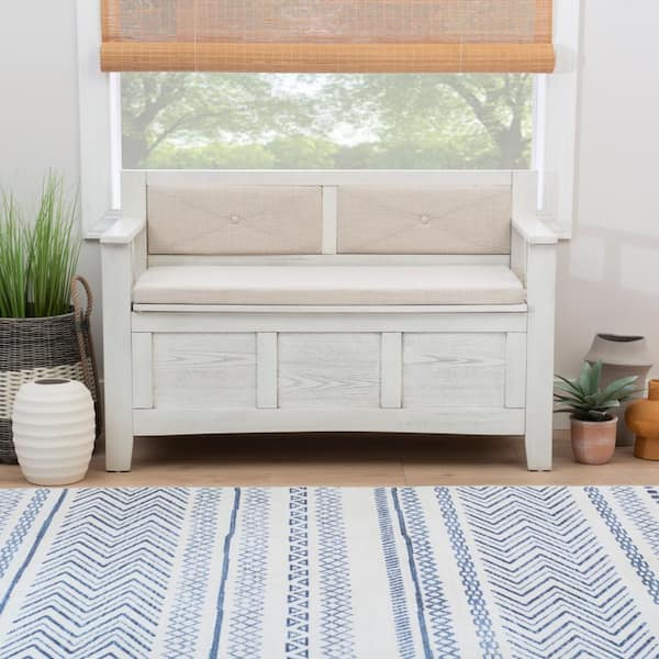 White entryway online bench with back