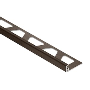 Jolly Brushed Antique Bronze Anodized Aluminum 0.375 in. x 98.5 in. Metal L-Angle Tile Edge Trim