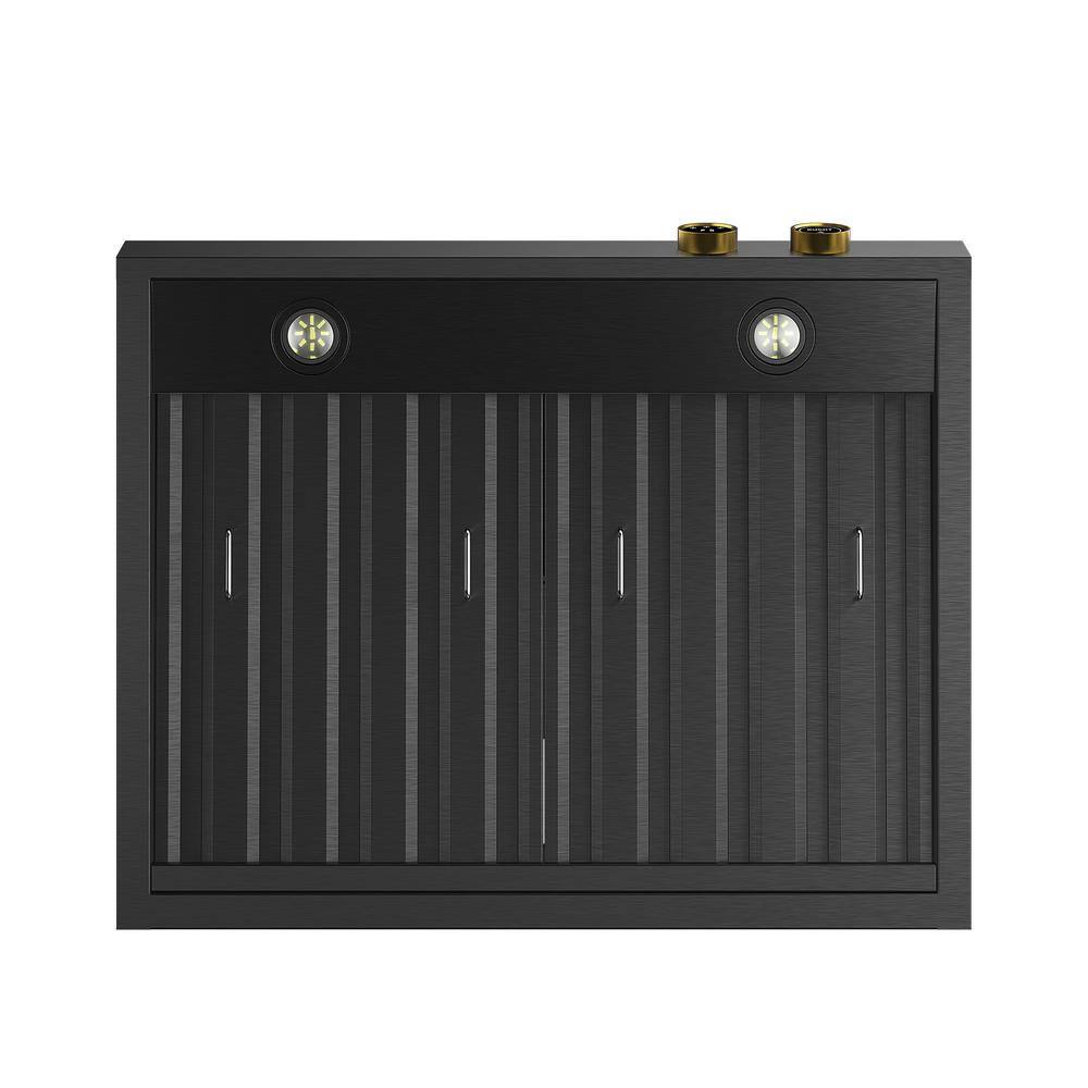 30-Inch Black Stainless Steel Under Cabinet Range Hood with LED Lights