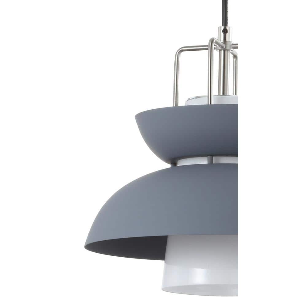 Paul 11" Adjustable Farmhouse Metal LED Pendant in Gray