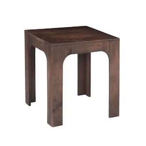 Arched Leg 18 in. Brown Standard Square Mango Wood End Table