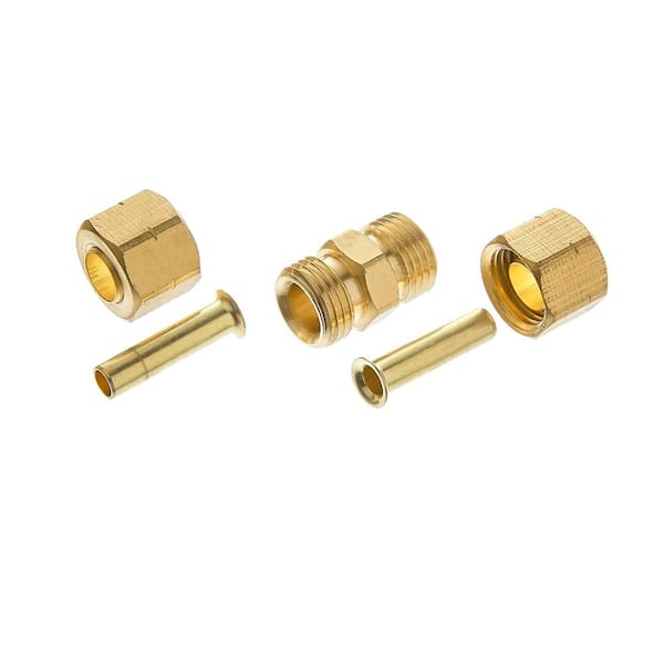 LTWFITTING 1/4 in. O.D. Brass Compression Coupling Fitting (10-Pack)  HF62410 - The Home Depot