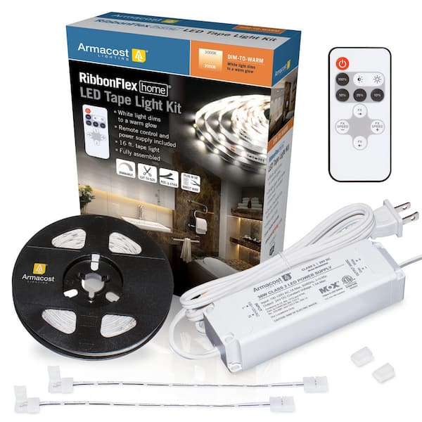 Armacost Lighting RibbonFlex Home 16 ft. Dim to Warm LED Tape Light Kit with Remote