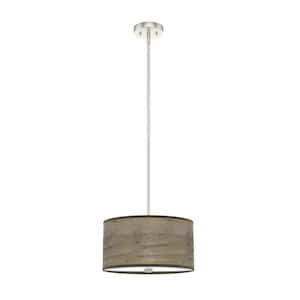 Solhaven 2-Light Brushed Nickel Shaded Pendant Light with Hardback Shade