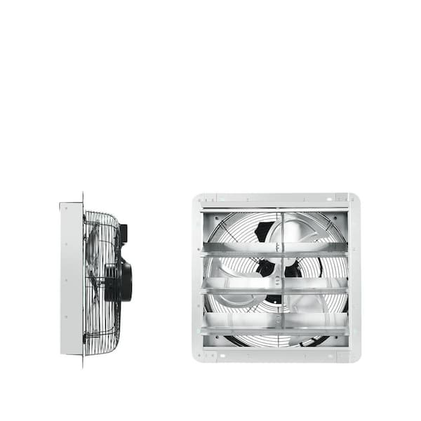 KIWDZFU 1940-CFM Silver Gable Mount Exhaust Fan with Adjustable Speed Controller and Automatic Shutter for Ventilation