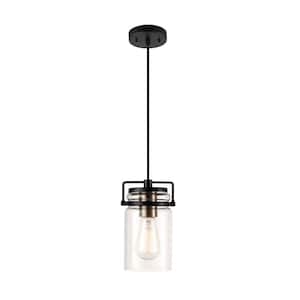 Oliver 1-Light Dark Bronze Plug-In or Hardwire Pendant Lighting with 15 ft. Cord