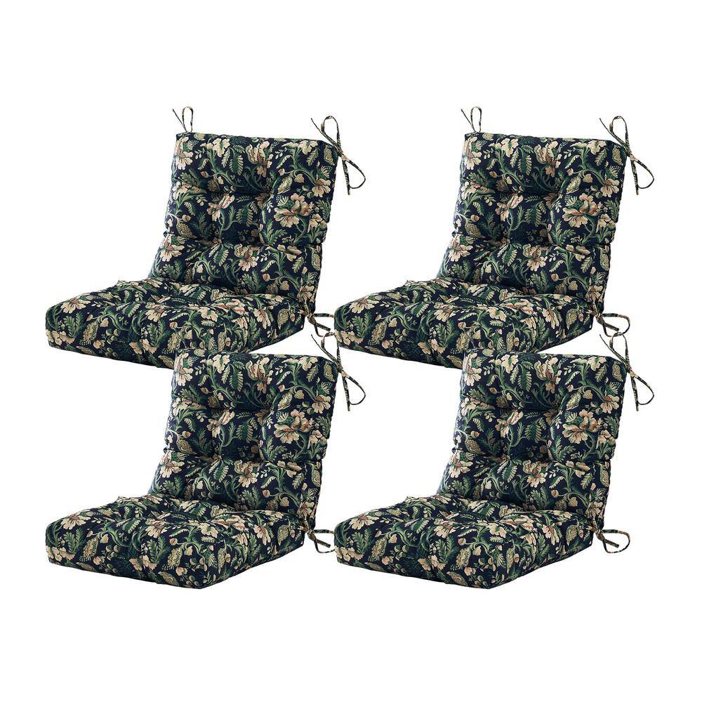 Seat/Back Outdoor Chair Cushion, Tufted Replacement for Patio Furniture, 20 in. x 20 x in. 4,1 Count, Floral, Beige Blue price history on PriceWatchPro