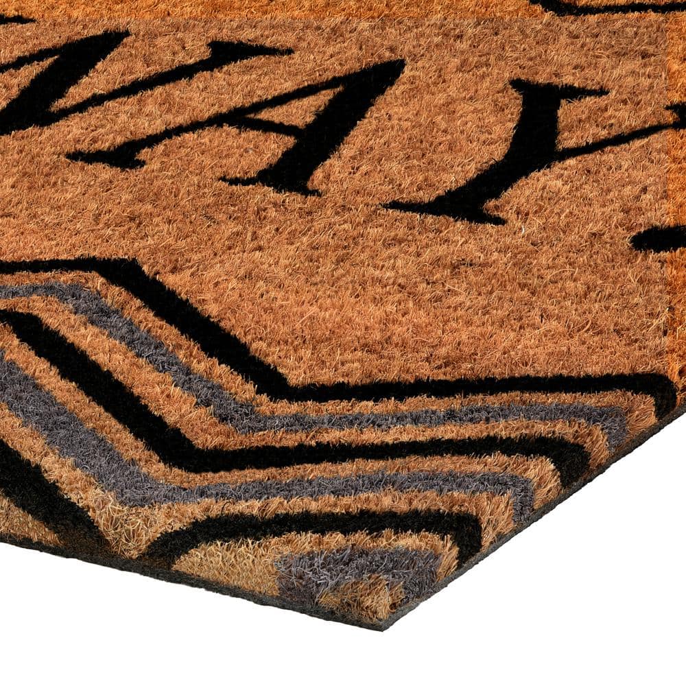 Go Away Black and Natural Coir Outdoor Door Mat