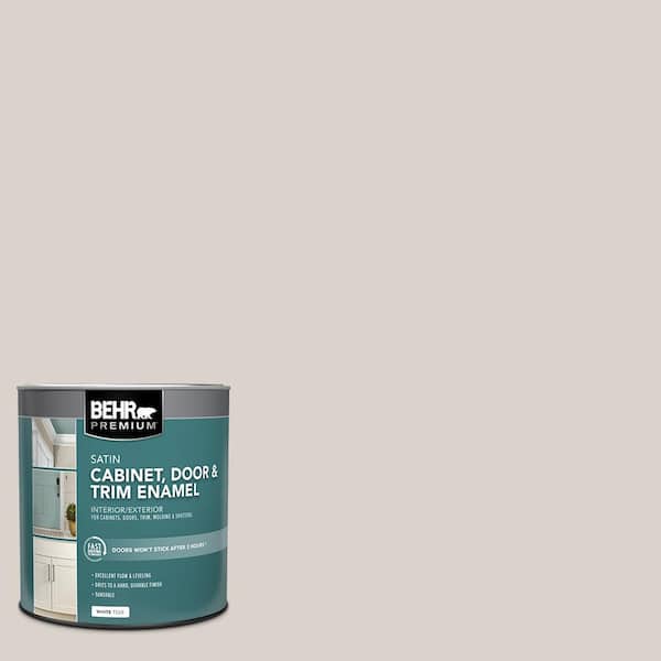 BEHR PREMIUM 1 qt. #N200-1 Moth Gray Satin Enamel Interior/Exterior Cabinet, Door & Trim Paint