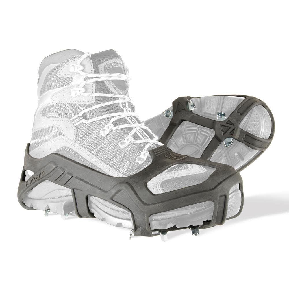 Korkers Apex Ice Cleat Size Small Medium Black Stretch Rubber With 20 Sawtooth Cleats Pair Oa8500 Sm Md The Home Depot