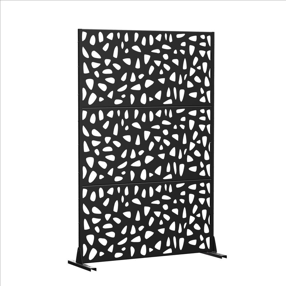 Dean 72 in. Galvanized Steel Garden Fence Outdoor Privacy Screen Garden ...