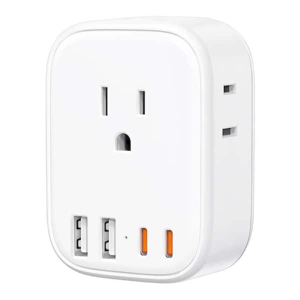 Yichuhaoxi 8-Outlet Extender with 2 USB-A Ports 2 USB-C Ports Wall Tap Splitter for Home Office Travel Cruise Essentials
