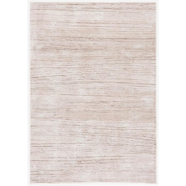 SAFAVIEH Whisper 4 ft. x 6 ft. Beige/Dark Beige Distressed Striped Area Rug