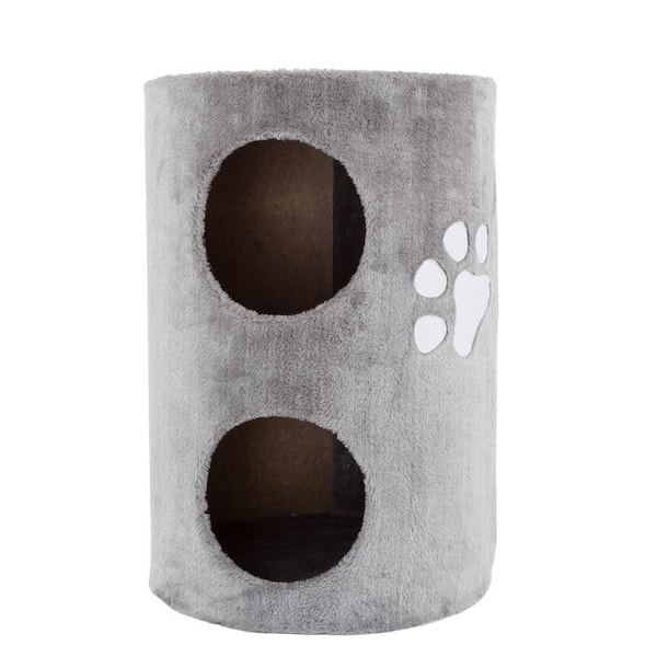 Petmaker Grey Cat Condo with Scratching Surface M320129 The Home Depot