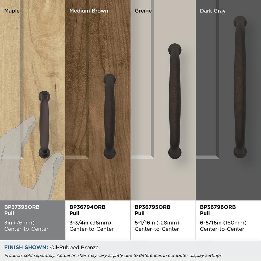 Oil-Rubbed Bronze 3-Inch Modern Cabinet Pull with Mounting Hardware