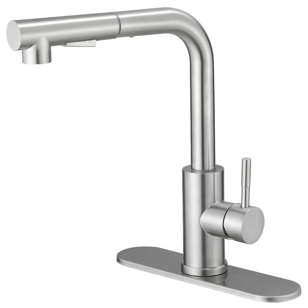 Brushed Nickel Single Handle Pull-Out Kitchen Faucet